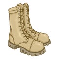 Vector Cartoon Beige Army Boots