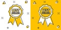 Vector cartoon best seller ribbon icon in comic style. Medal sign illustration pictogram. Bestseller business splash effect Royalty Free Stock Photo