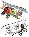 Vector cartoon biplane