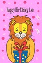 Vector cartoon birthday card