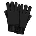 Vector Cartoon Color Illustration - Black Casual Textile Gloves