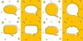 Vector cartoon blank empty speech bubble icons set in comic style. Dialogue box illustration pictogram. Speech message splash Royalty Free Stock Photo