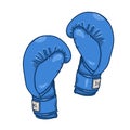 Vector Cartoon Blue Boxing Gloves