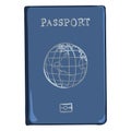 Vector Cartoon Blue International Passport