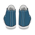 Vector cartoon blue sneakers