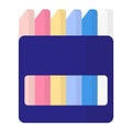 Vector cartoon box of colored chalk Royalty Free Stock Photo