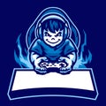 Cartoon boy gaming mascot logo Royalty Free Stock Photo
