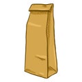 Vector Cartoon Brown Paper Bag for Grocery Shopping