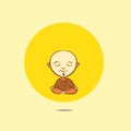 Vector cartoon buddhist monk