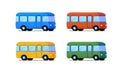 Vector cartoon bus icon set. color car Royalty Free Stock Photo