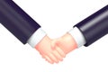 Vector cartoon business handshake, isolated