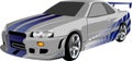 Vector - Cartoon car Nissan Skyline GTR Royalty Free Stock Photo