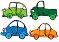 Vector cartoon cars set isolated on white Royalty Free Stock Photo