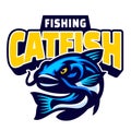Cartoon Catfish Mascot Logo Design Royalty Free Stock Photo