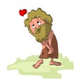 Vector Cartoon Caveman Royalty Free Stock Photo