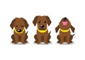 Vector cartoon character brown labrador dog poses