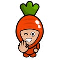 Nice hand expression carrot mascot costume