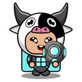 Diver cow animal mascot costume