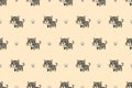 Vector cartoon character cute grey tabby cat seamless pattern