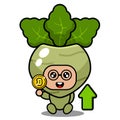 Kohlrabi bitcoin vegetable mascot costume up