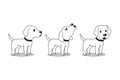 Vector cartoon character cute labrador dog poses