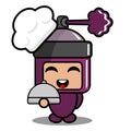 Waiter chef purple spray mascot costume