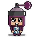Milk purple spray mascot costume