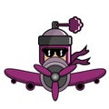 Airplane purple spray mascot costume