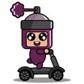 Scooter purple spray mascot costume