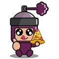 Pizza purple spray mascot costume