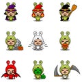 Mascot set bundle halloween snail