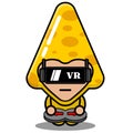 Virtual reality cheese triangle mascot