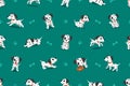 Vector cartoon character dalmatian dog seamless pattern Royalty Free Stock Photo