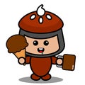 Mascot costume doodle pie ice cream chocolate Royalty Free Stock Photo