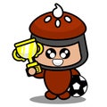 Pie cake doodle mascot costume win soccer