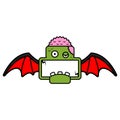Bat board zombie skull mascot Royalty Free Stock Photo