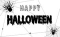 Vector cartoon character happy halloween And horror Spiders are big and small, calligraphy on holiday with web banners, posters, g Royalty Free Stock Photo
