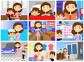 Duties of a mother cartoon character illustration