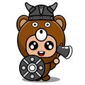 Viking animal bear mascot costume