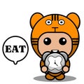 Eating time tiger animal mascot costume