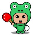 Ping pong frog animal mascot costume