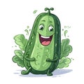 vector cartoon, character, and mascot of a cucumber superhero.. vector illustration