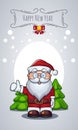 Vector cartoon character of Santa Claus as Christmas greeting ca