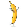 Vector Cartoon Character - Scared Banana