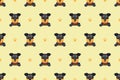 Vector cartoon character shiba inu dog seamless patternVector cartoon character german hunting terrier dog seamless pattern