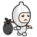 Garlic costume mascot goes sad