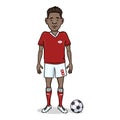 Vector Cartoon Character - Young Afroamerican Man in Red Equipment