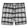 Vector Cartoon Checkered Gray Male Underwear