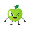 Vector cartoon cheerful cute apple character Royalty Free Stock Photo