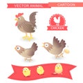 Vector cartoon chicken cute-illustration